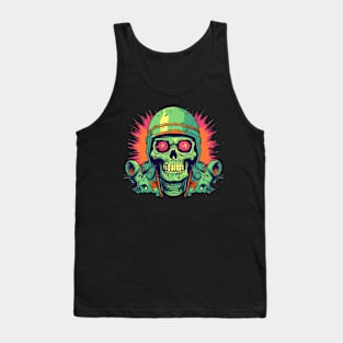 Cyberpunk Soldier Sci-Fi Skull Tank Top